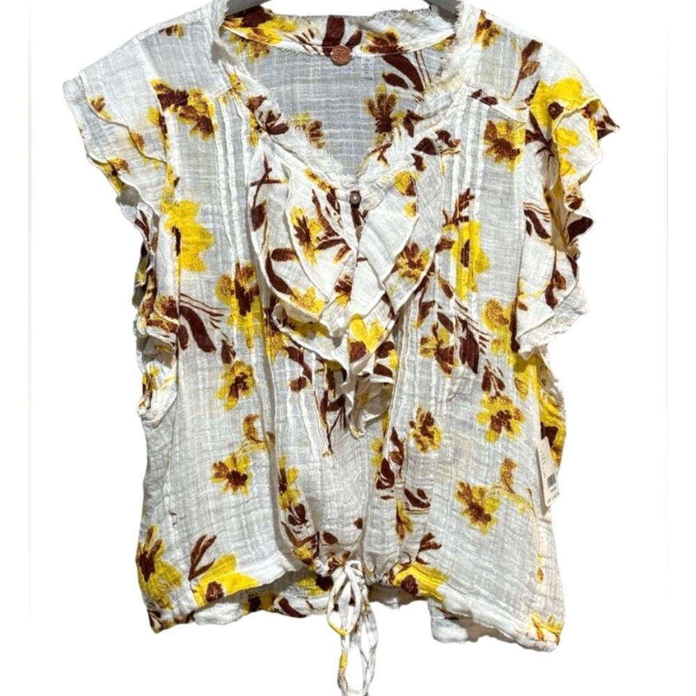 NWT Free People Naya Print Top in Ivory Combo - Picture 3 of 11